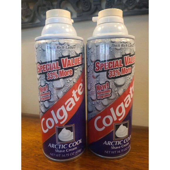 (2) Colgate Arctic Cool Shave Cream 14.75 oz Each Artic Multi Avail SHELFWARE